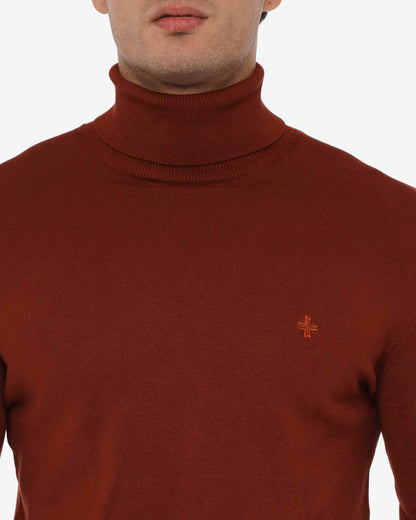 Maglia Collo alto con finiture a coste