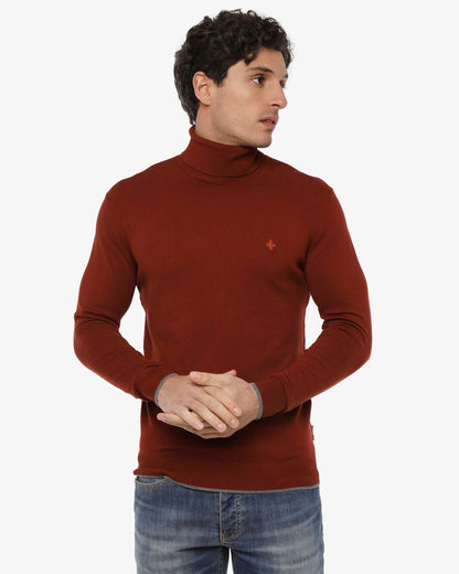 Maglia Collo alto con finiture a coste