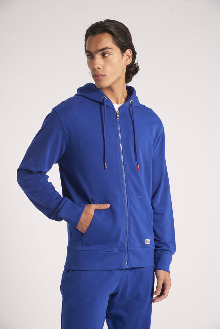 Felpa zip con cappuccio con logo grande sul retro