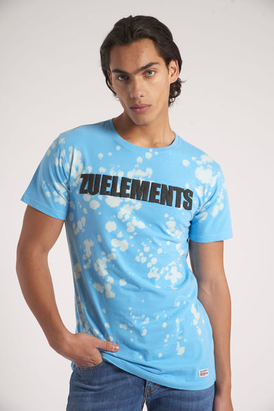 T-shirt acidwash con stampa a contrasto