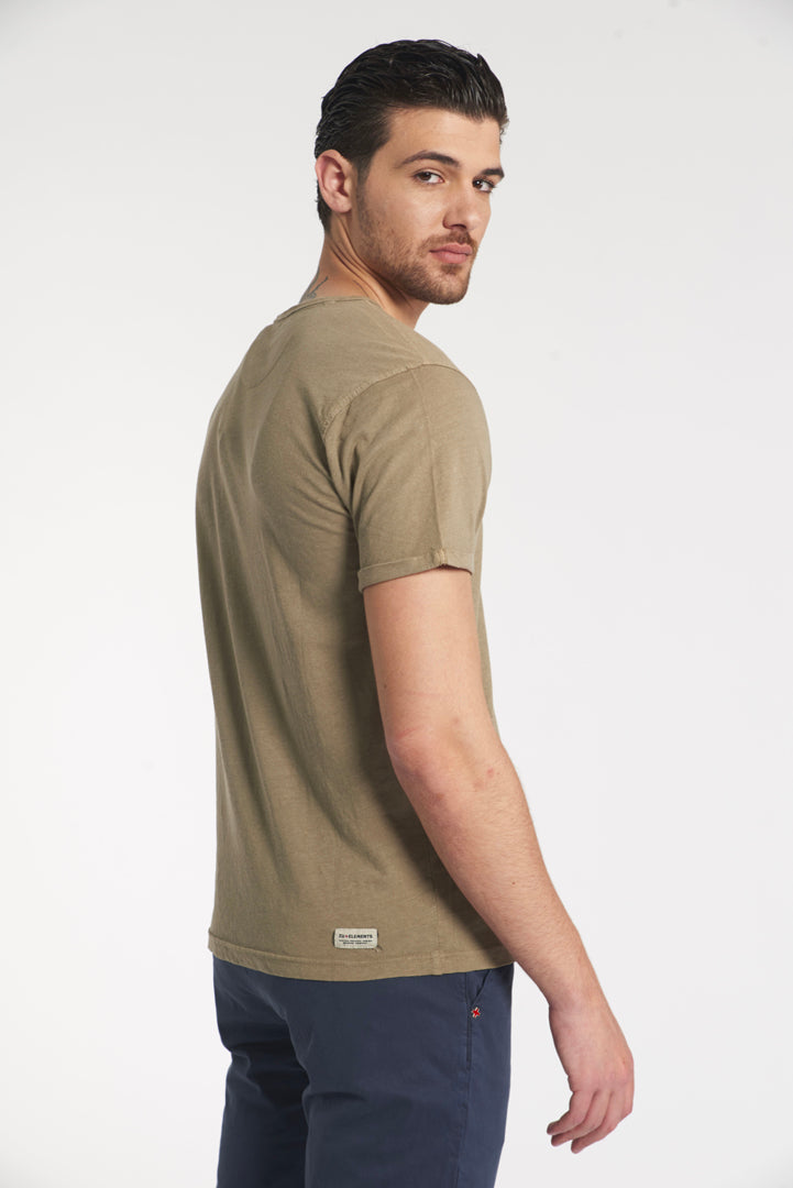 T-shirt serafino con logo ricamato
