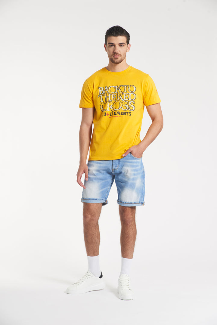 T-shirt con stampa e logo su manica