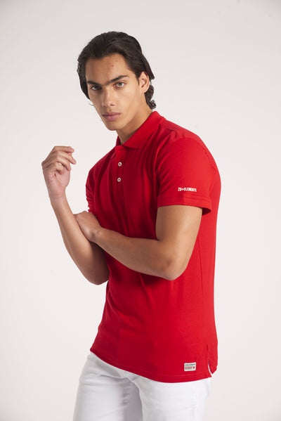 Polo shirt with micrologist on sleeve 