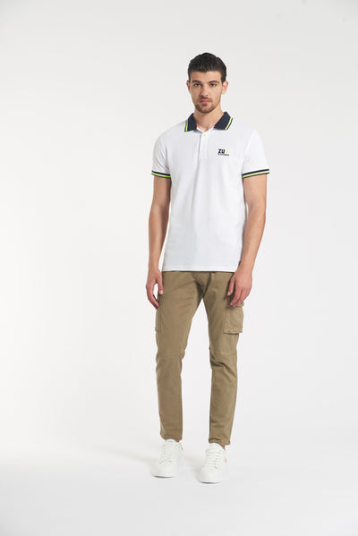 Polo piquet con dettagli fluo