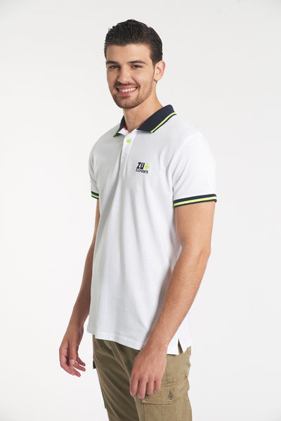 Polo piquet con dettagli fluo