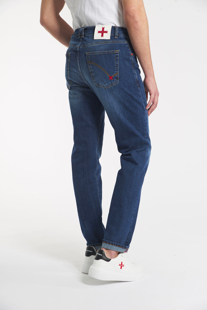 Jeans regular con zip