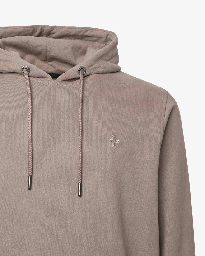 Felpa con cappuccio e micrologo in tono