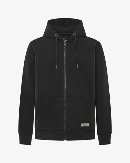 Felpa zip con cappuccio e logo in tono