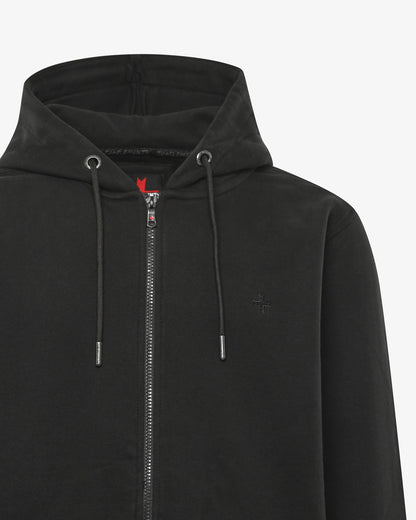 Felpa zip con cappuccio e logo in tono