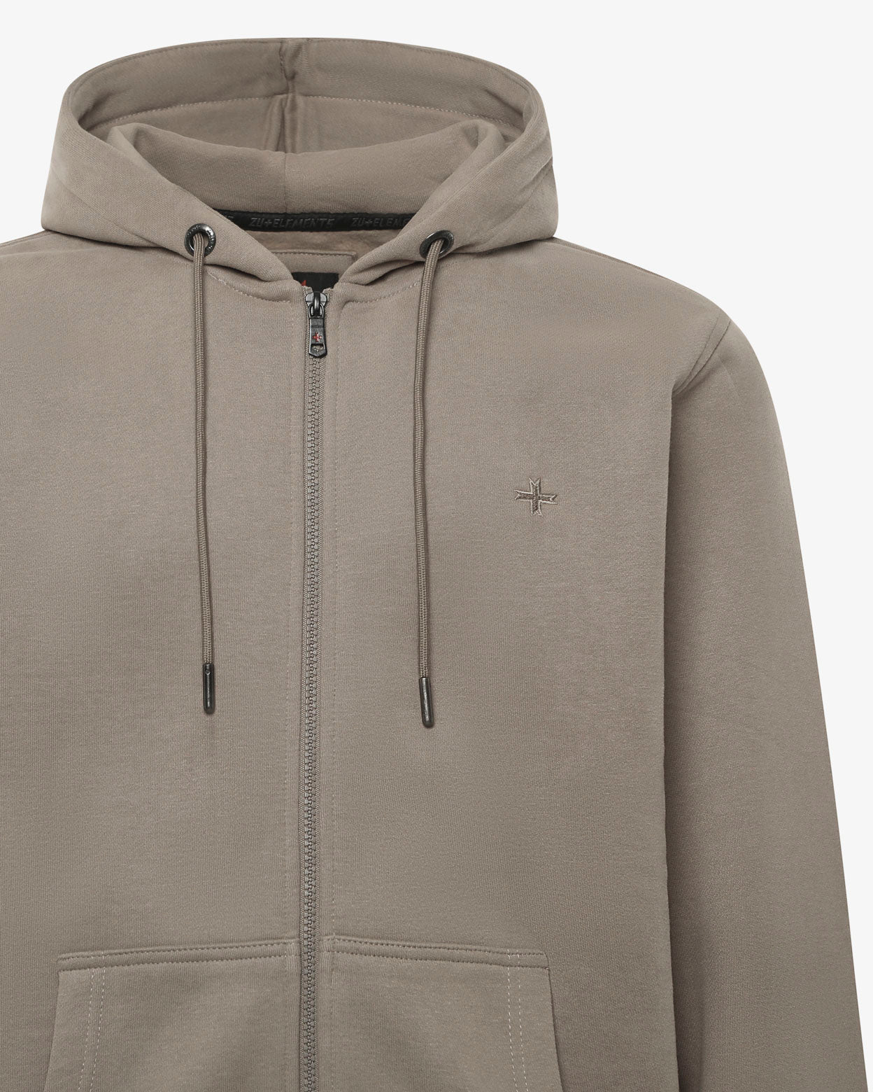 Felpa zip con cappuccio e logo in tono