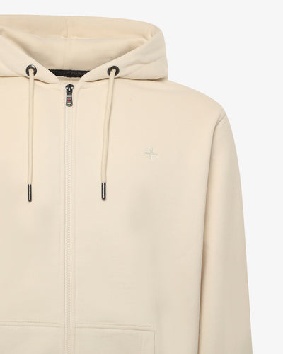 Felpa zip con cappuccio e logo in tono