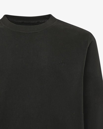 Crewneck sweatshirt with micrologo in tone