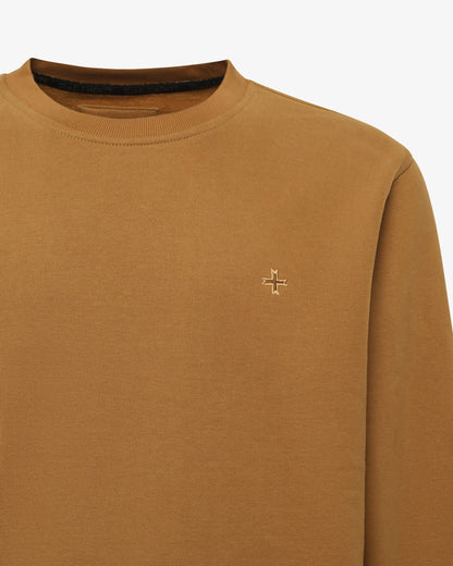 Crewneck sweatshirt with micrologo in tone