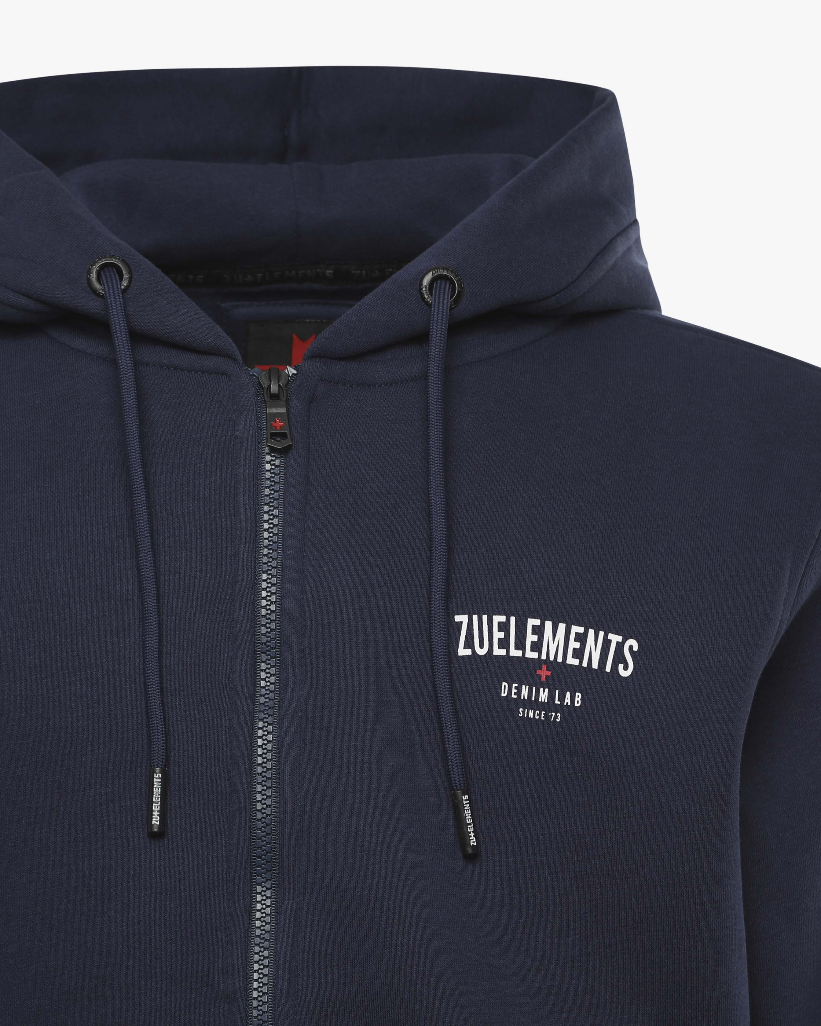 Felpa con zip e cappuccio "Denim Lab"