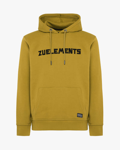 Crewneck sweatshirt with hood and embroidered Zu pockets