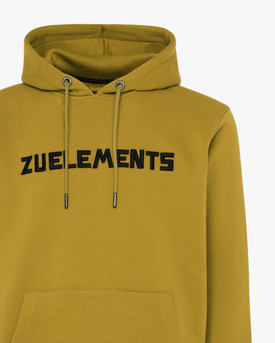 Crewneck sweatshirt with hood and embroidered Zu pockets