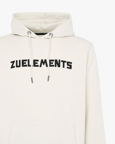 Crewneck sweatshirt with hood and embroidered Zu pockets