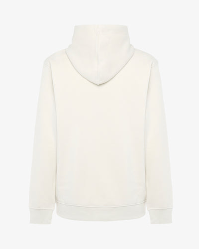 Crewneck sweatshirt with hood and embroidered Zu pockets