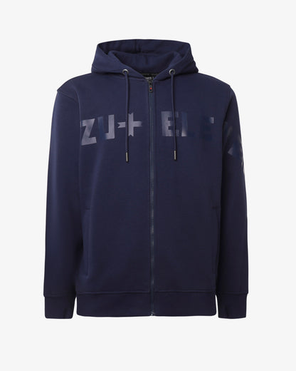 Felpa con zip e cappuccio con logo "extended"