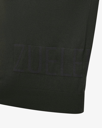 Maglia girocollo colour block, logo a intarsio