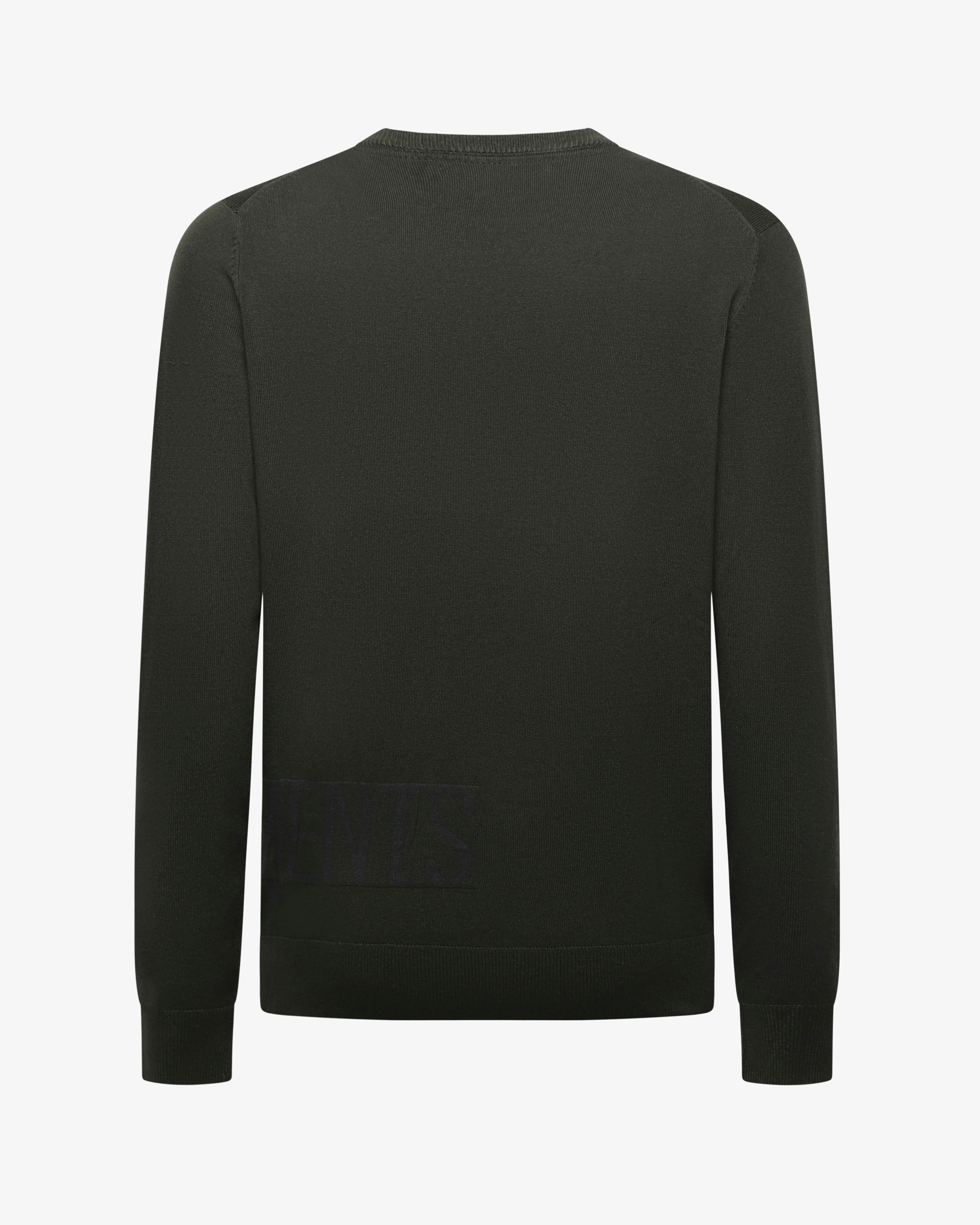 Maglia girocollo colour block, logo a intarsio