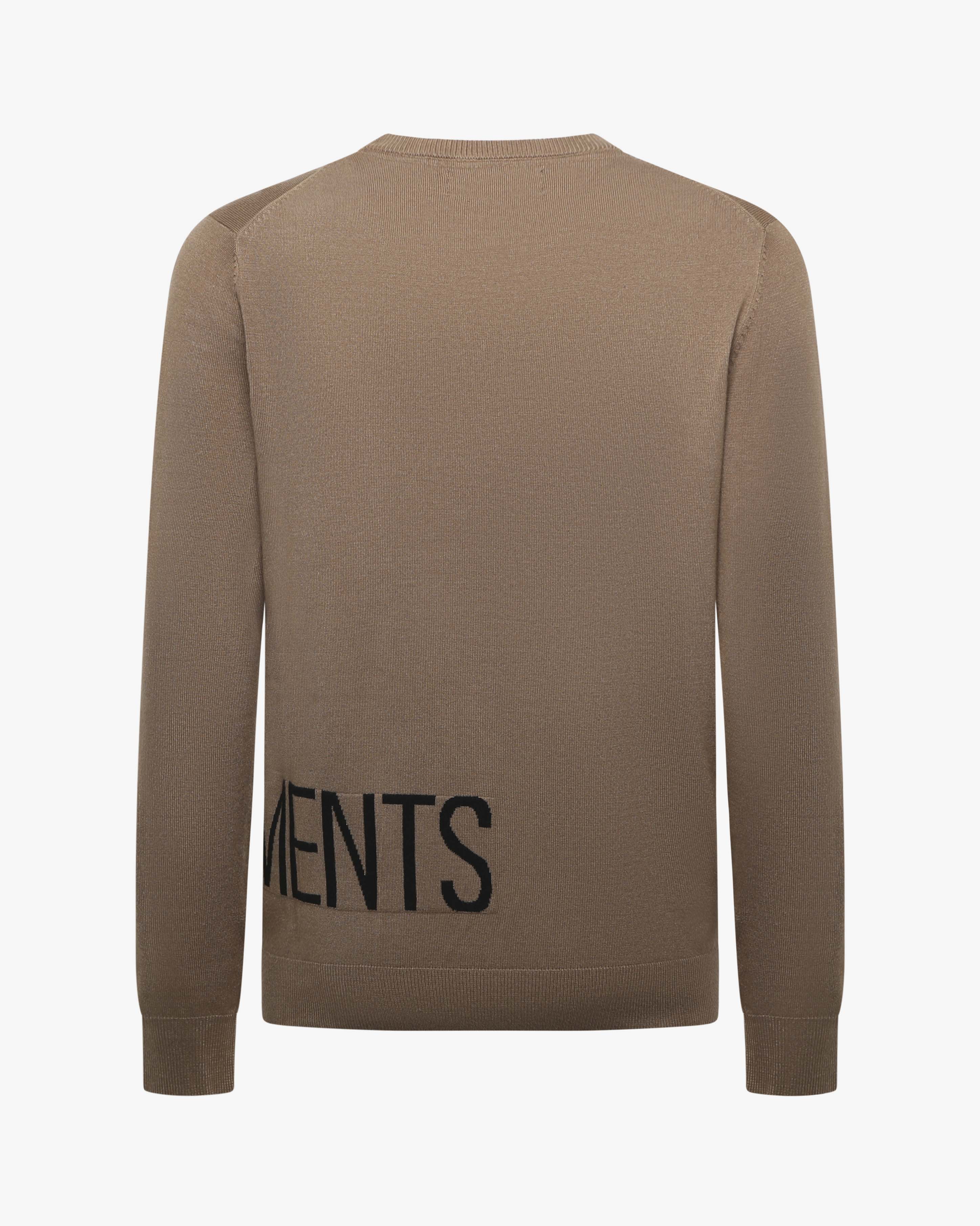 Maglia girocollo colour block, logo a intarsio