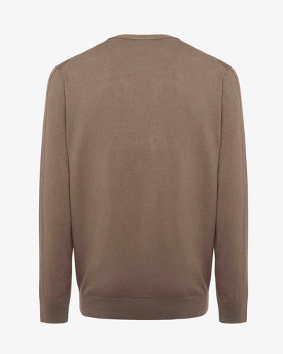 Maglia girocollo con logo in applicazione metallica