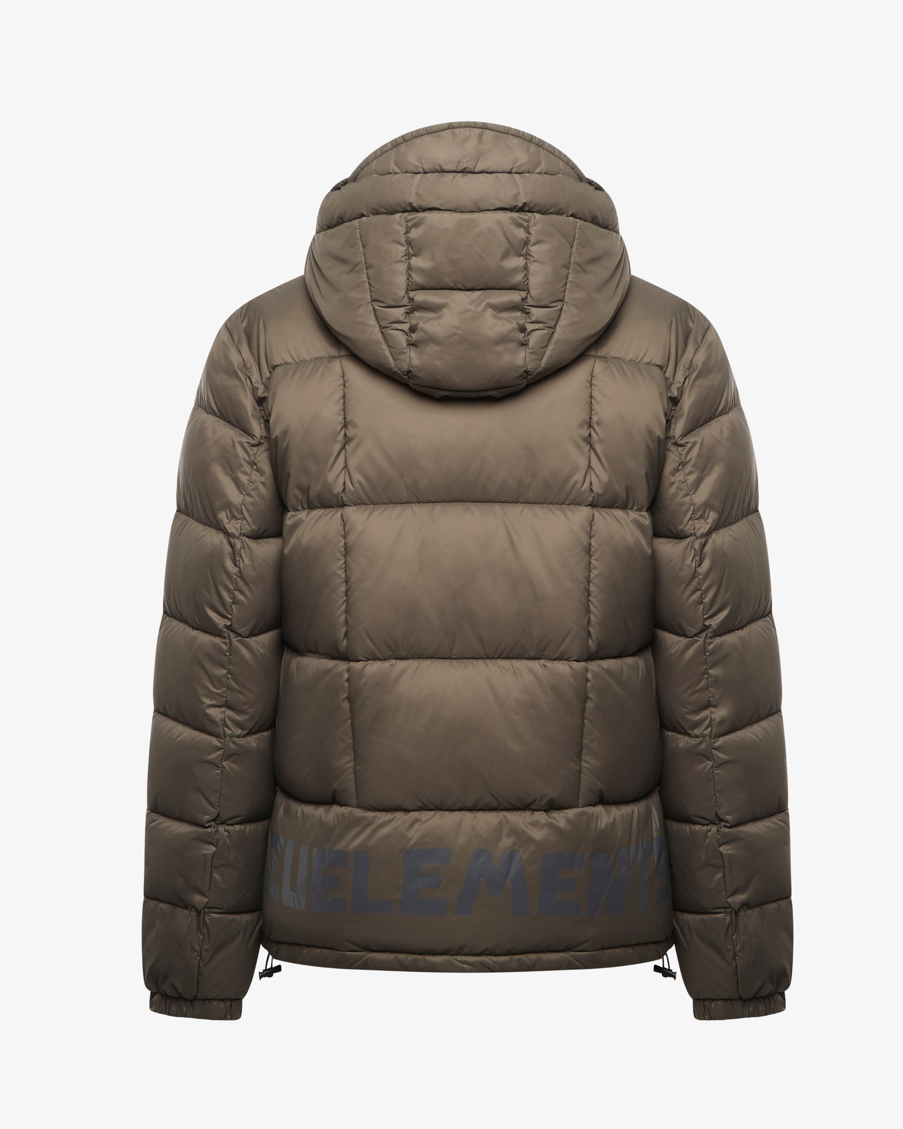 Giubbotto bicolore con cappuccio e logo on bottom