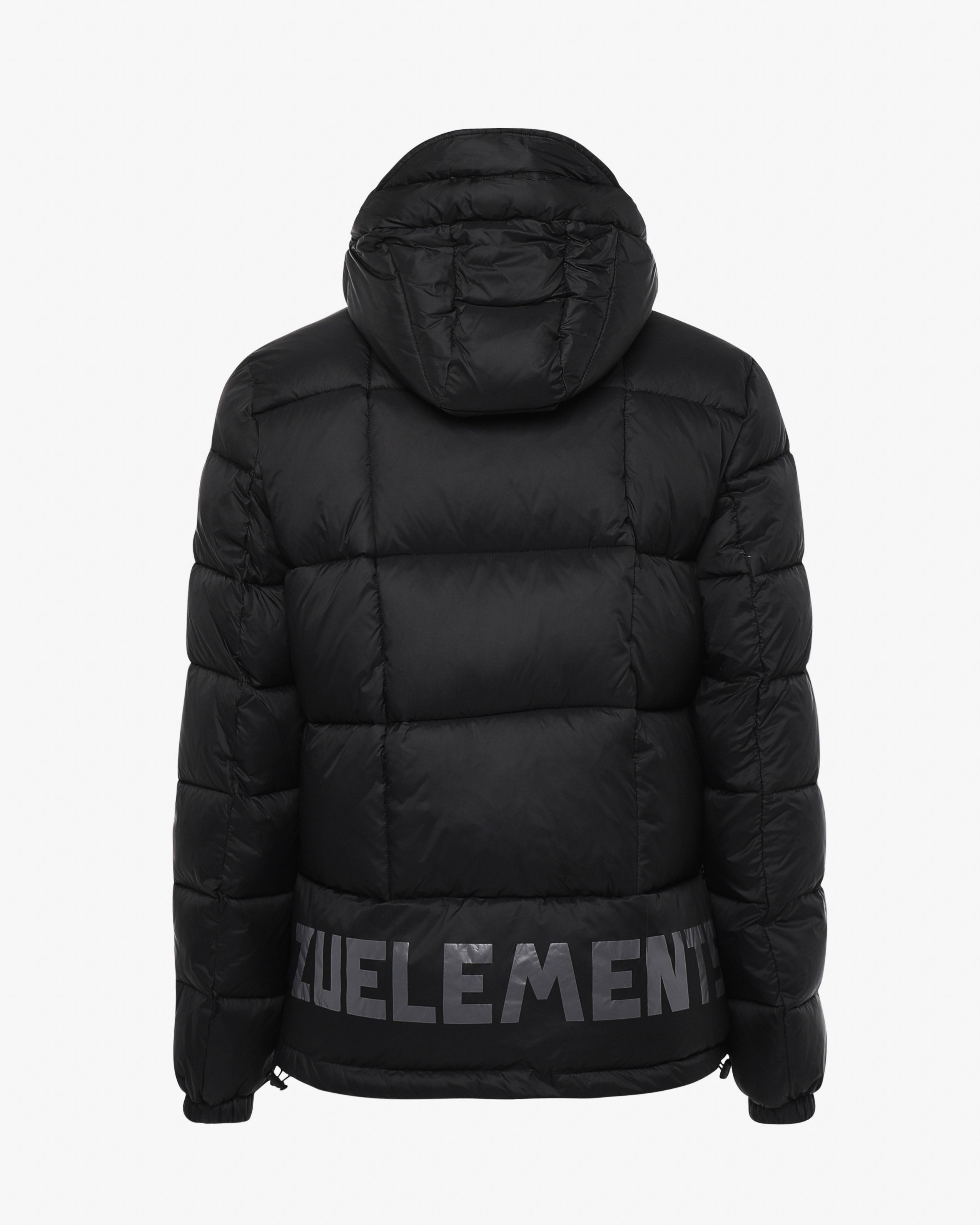 Two-tone jacket with hood and logo on bottom – Zu Elements