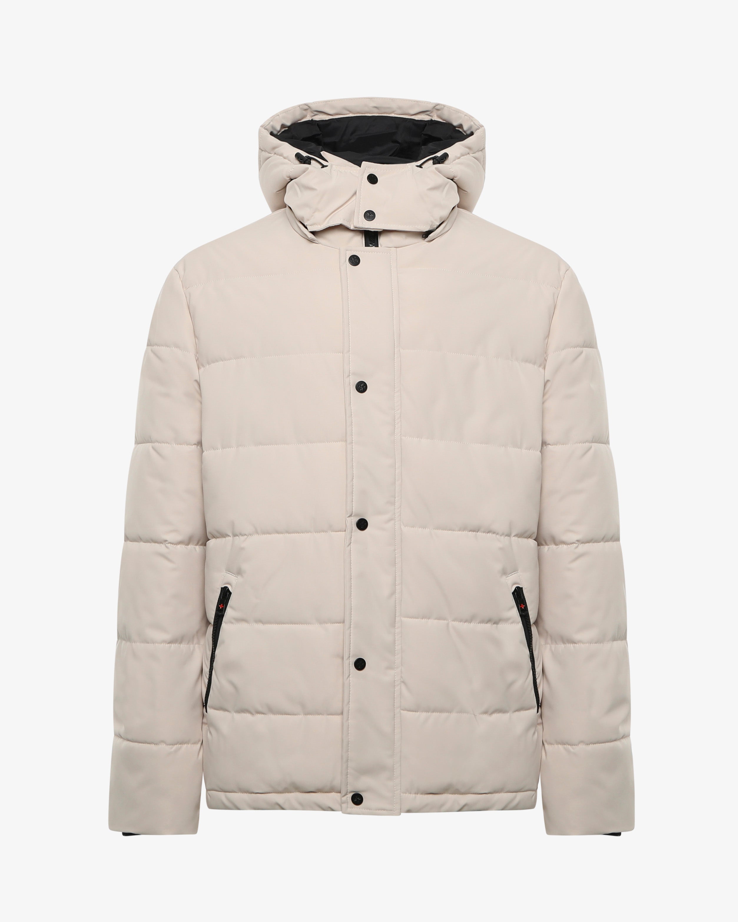 Giubbotto con cappuccio, chiusura con zip e bottoni