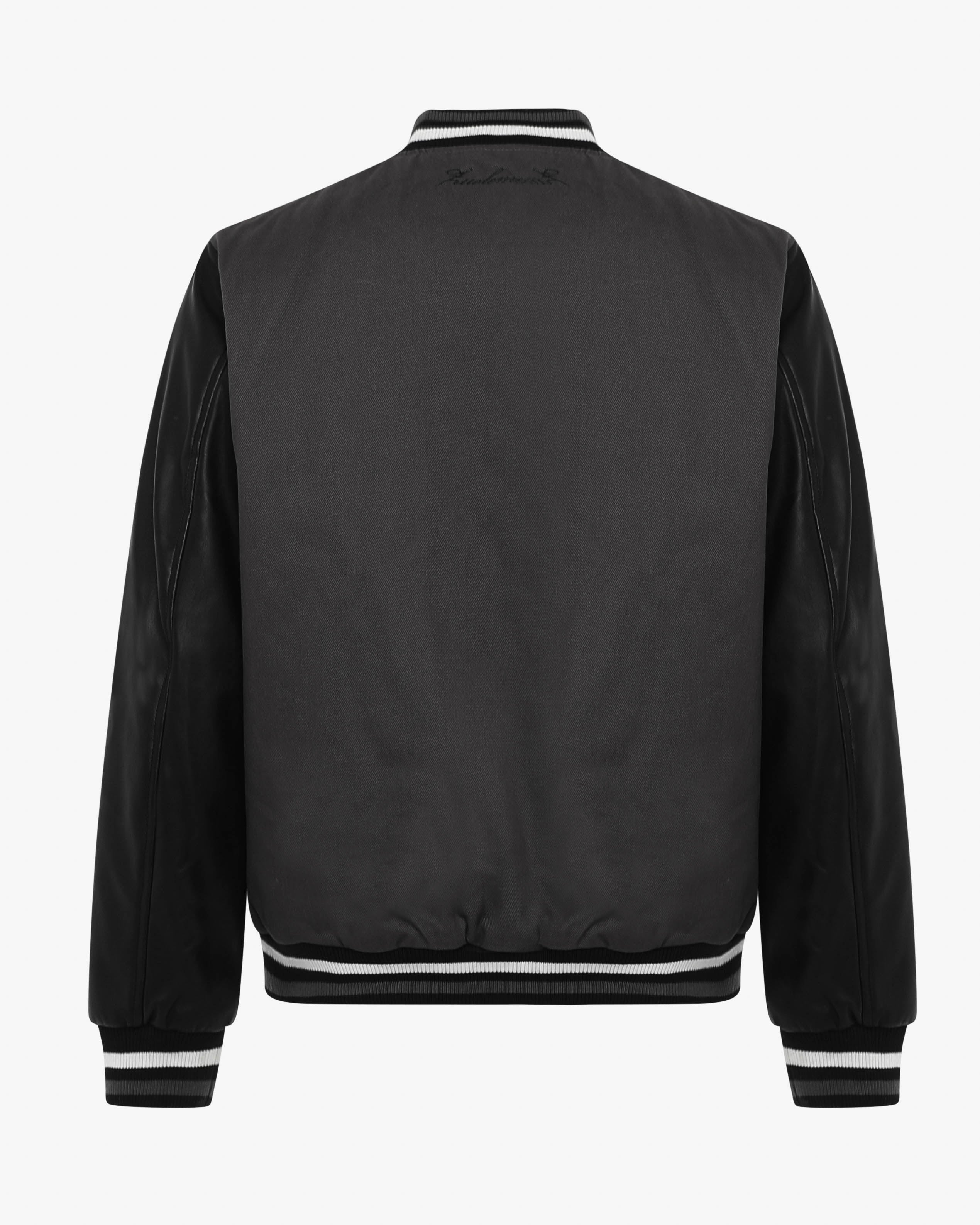 Giubbotto Varsity bimaterico con zip e patch