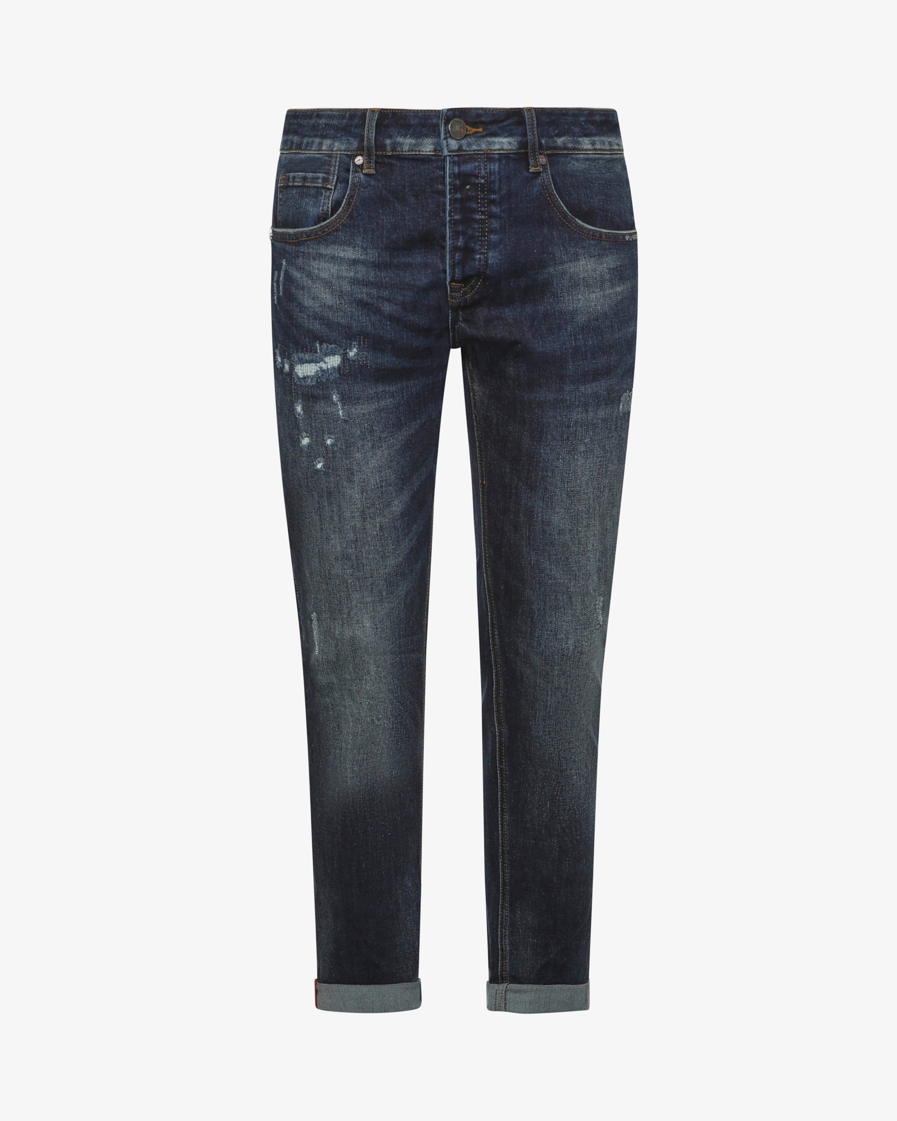 Slim Fit Jeans - Blue with Vintage details