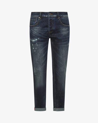 Slim Fit Jeans - Blue with Vintage details