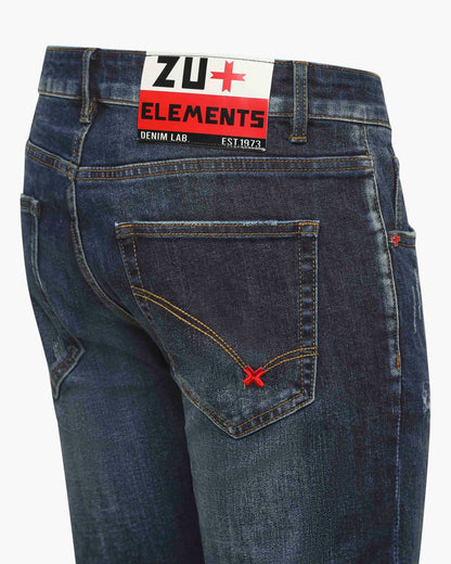 Slim Fit Jeans - Blue with Vintage details