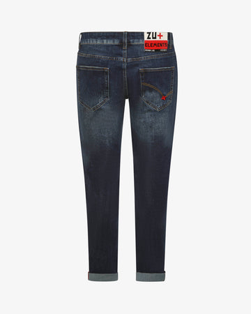 Slim Fit Jeans Blue with Vintage details – Zu Elements