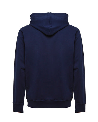 Felpa con cappuccio, zip e micrologo sul lato