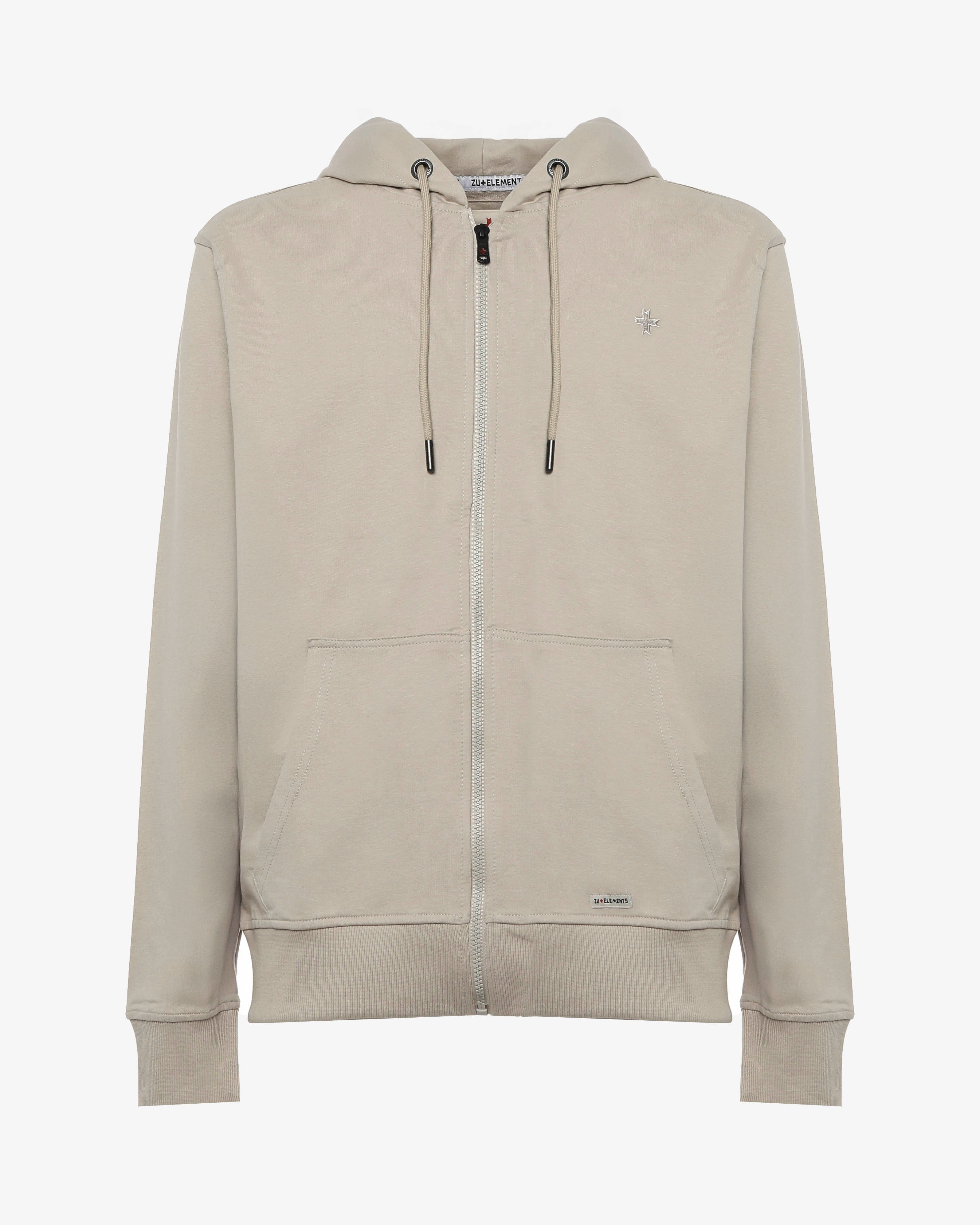 Felpa con zip e cappuccio e con logo ricamato