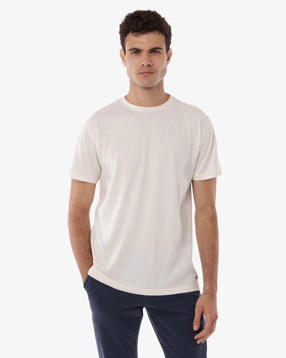 T-shirt con micrologo ricamato