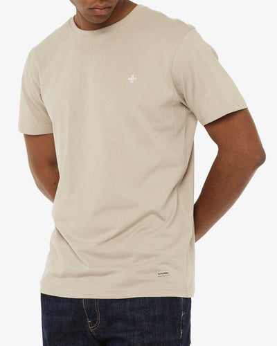 T-shirt girocollo maniche corte con micrologo ricamato