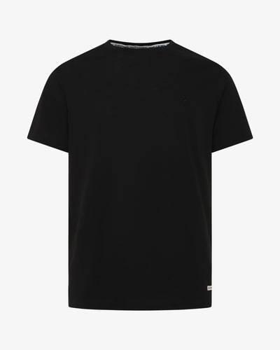 T-shirt girocollo maniche corte con micrologo ricamato