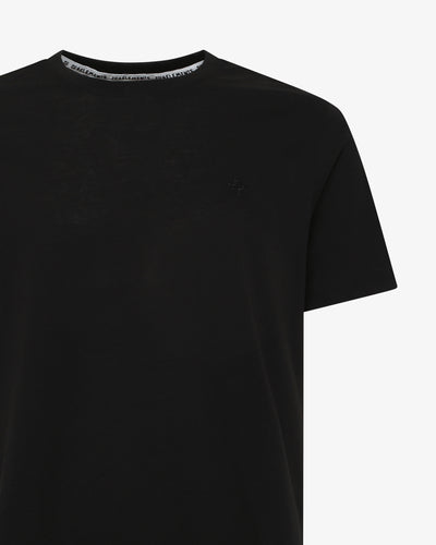 T-shirt girocollo maniche corte con micrologo ricamato
