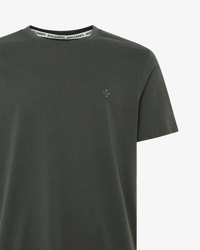 T-shirt girocollo maniche corte con micrologo ricamato
