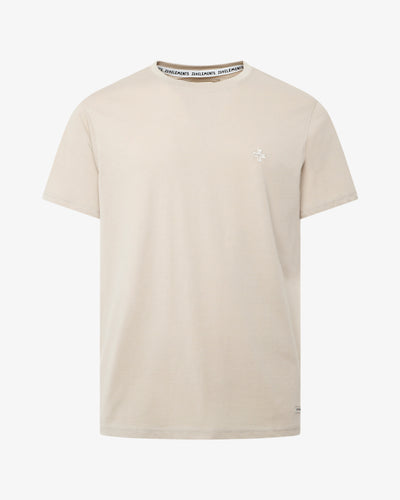 T-shirt girocollo maniche corte con micrologo ricamato
