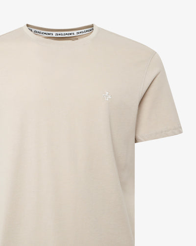 T-shirt girocollo maniche corte con micrologo ricamato
