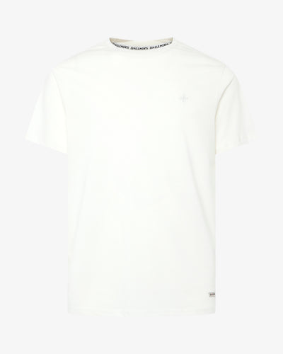 T-shirt girocollo maniche corte con micrologo ricamato