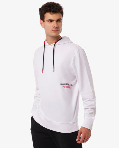 Felpa con cappuccio e macrologo sul retro