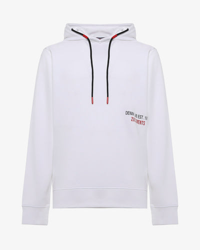 Felpa con cappuccio e macrologo sul retro