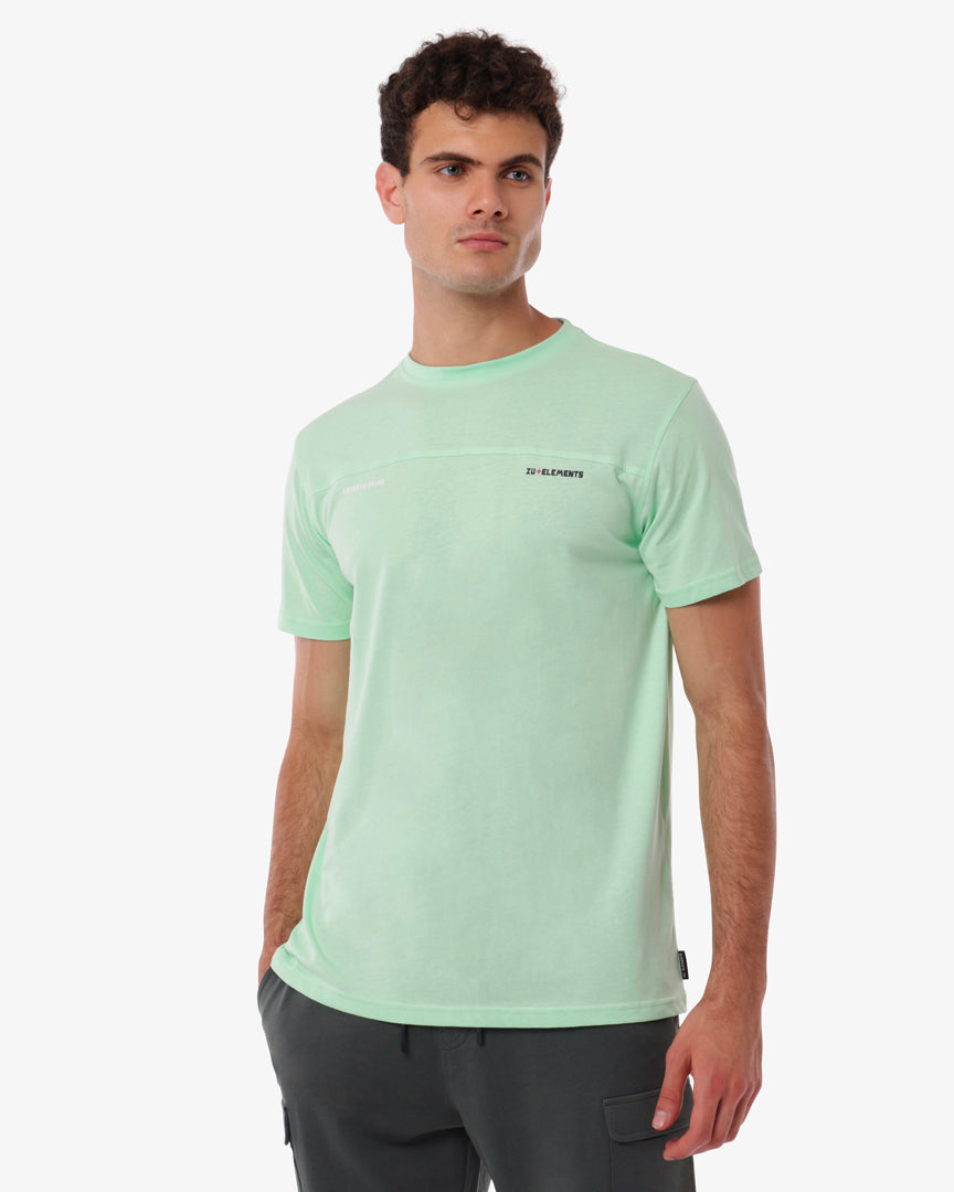 T-shirt con taglio sul petto e micrologo