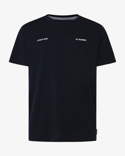T-shirt con taglio sul petto e micrologo