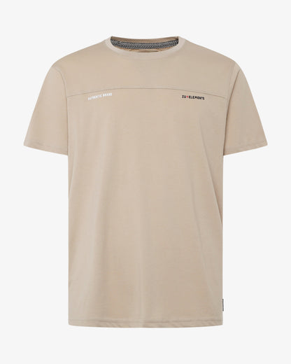 T-shirt con taglio sul petto e micrologo